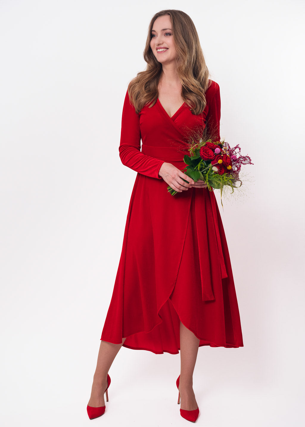 midi red dress wedding guest Red Wedding Guest Dresses | Dark Red & Burgundy