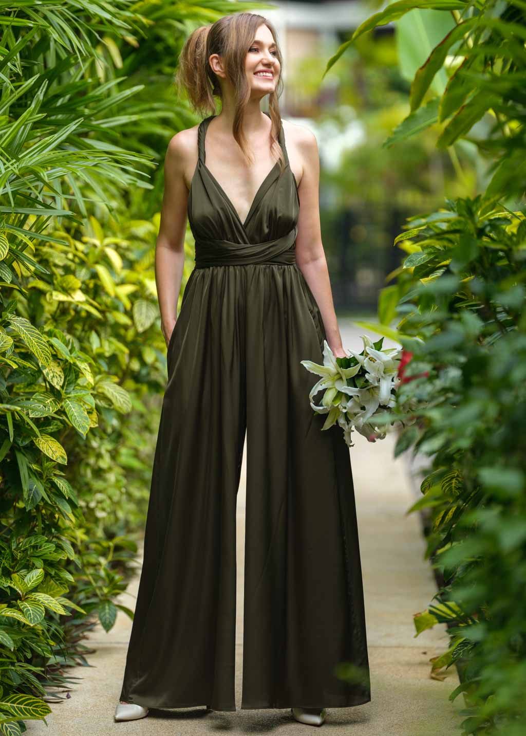 blue dress for baby girl Dark olive infinity jumpsuit, silk jumpsuit, bridesmaid jumpsuit, multi  wrap multiway convertible jumpsuit, bridesmaid dress, silk convertible dress,  long ball gown, multiway dress, multiwrap dress – ENME.ME