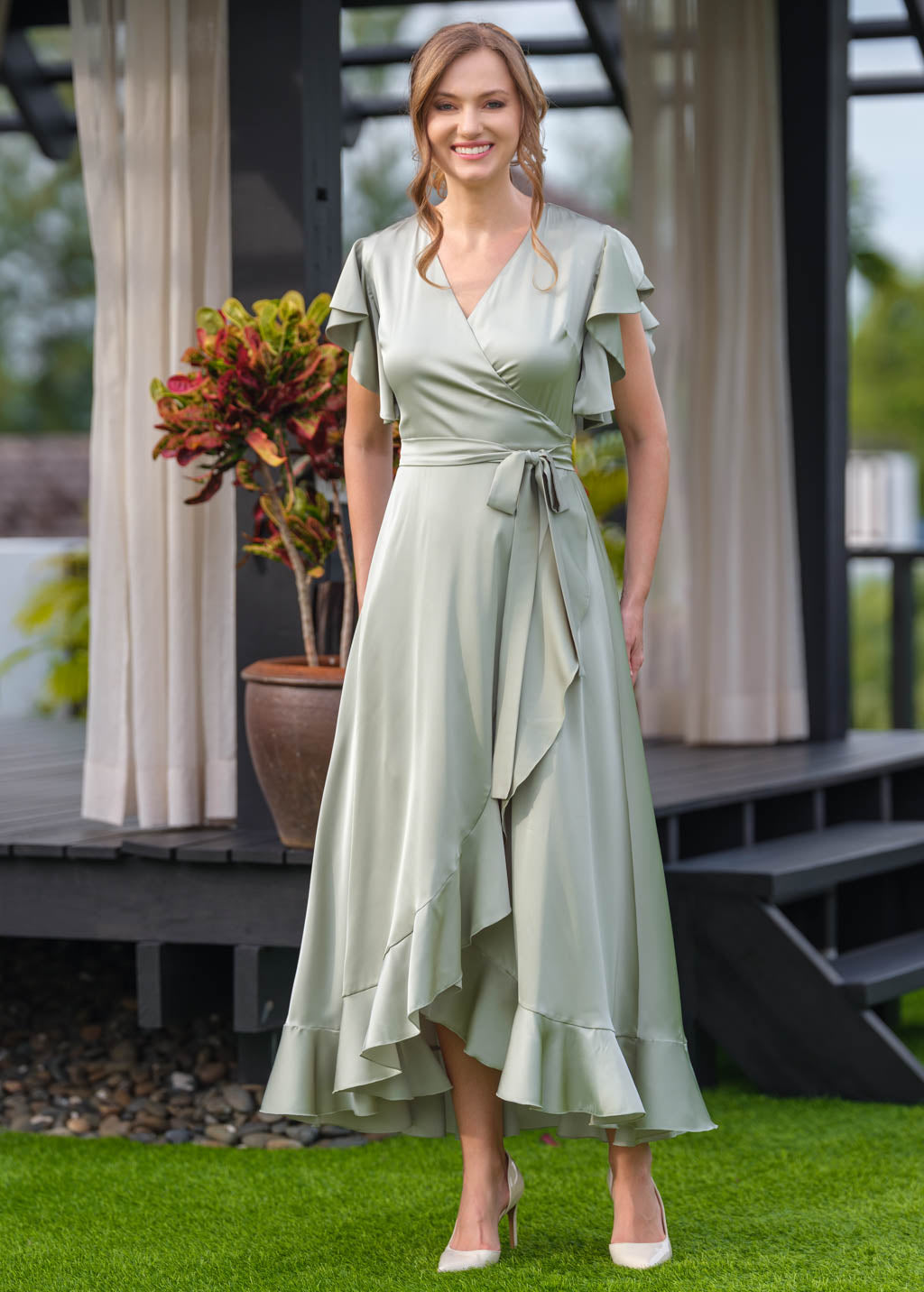 Moss green wrap dress Moss green wrap dress