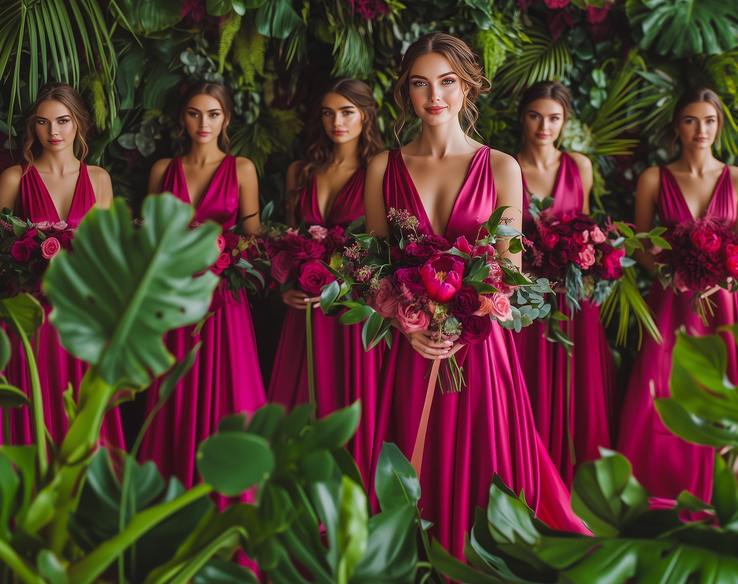 The Magic of Fuchsia Silk Infinity Dresses