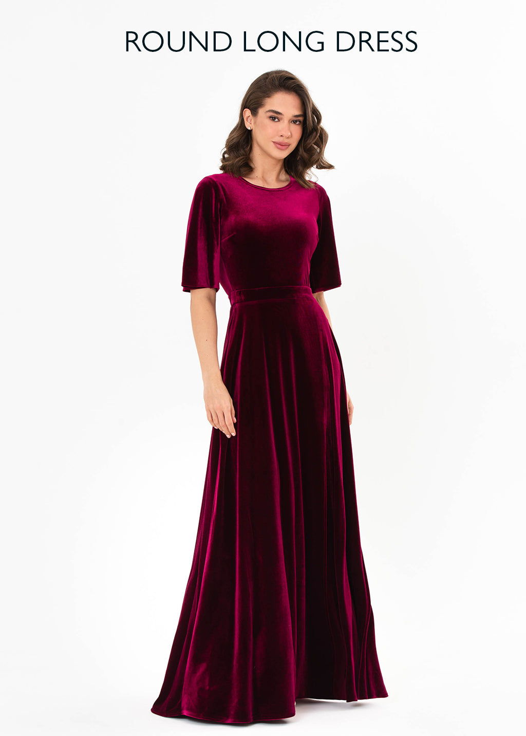 Plum burgundy velvet wrap dress