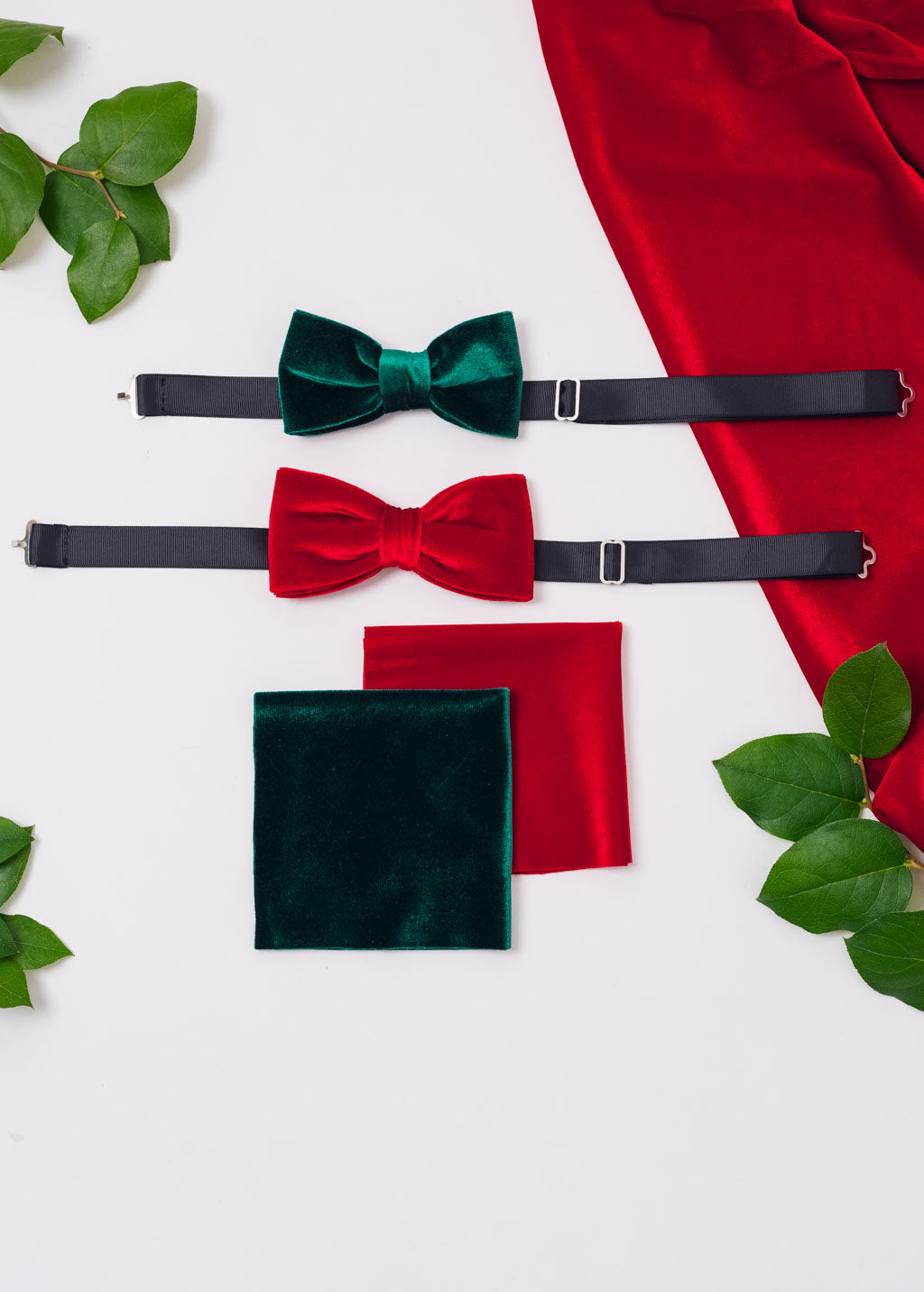 Velvet bow tie & pocket square