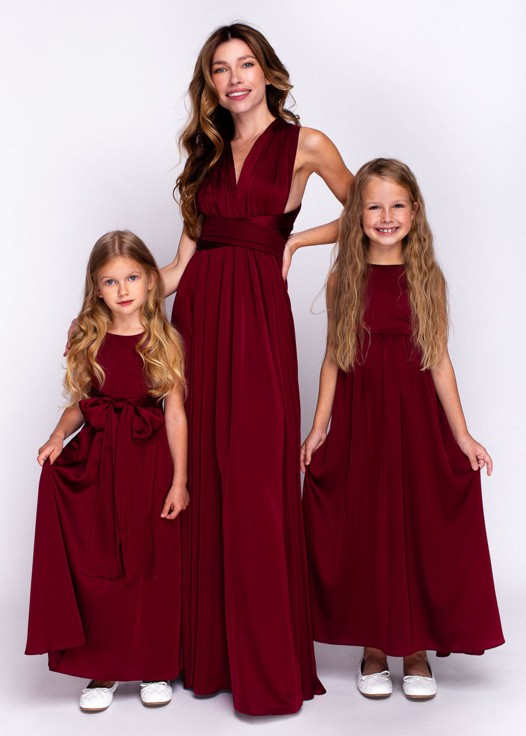 Burgundy matching girl dress