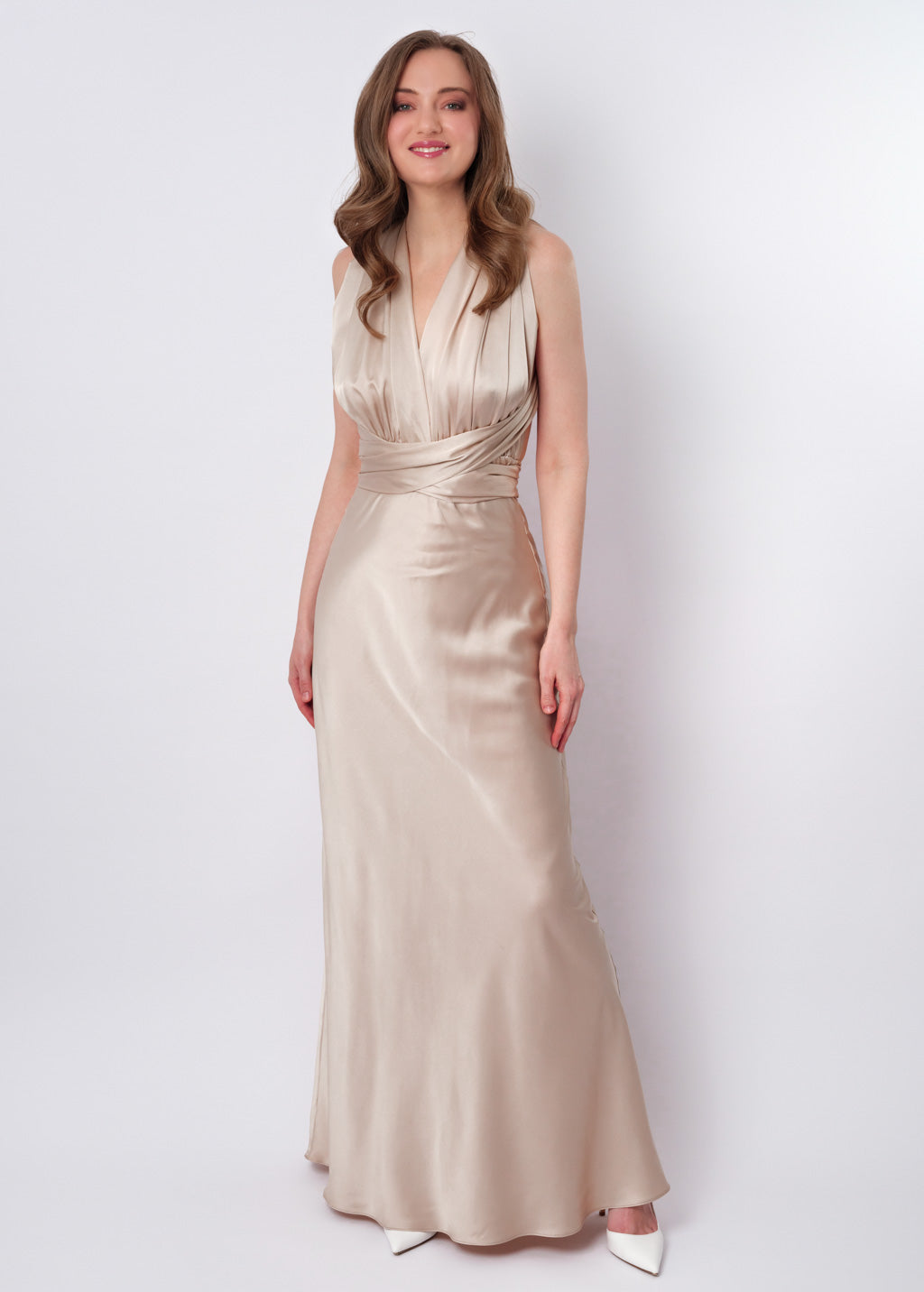 Champagne beige infinity long dress