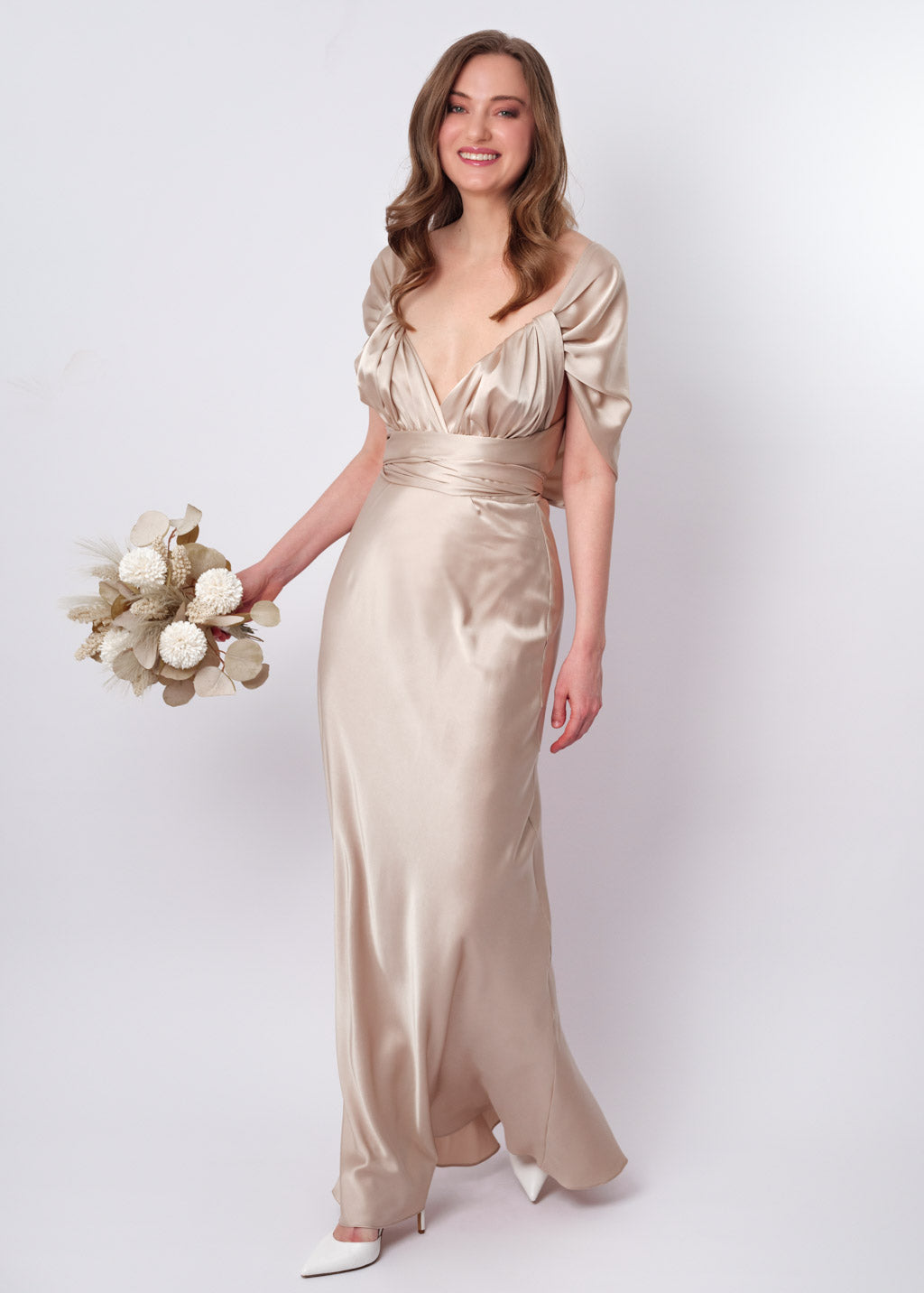 Champagne beige infinity long dress