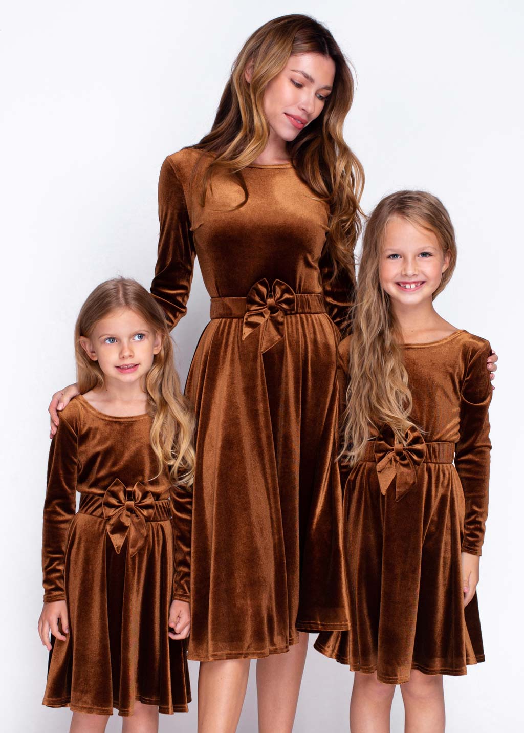 Rust gold girl velvet dress