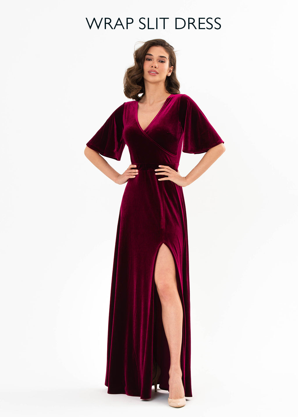 Charcoal velvet long dress