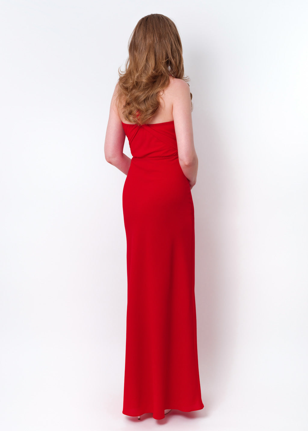 Red chiffon infinity long dress