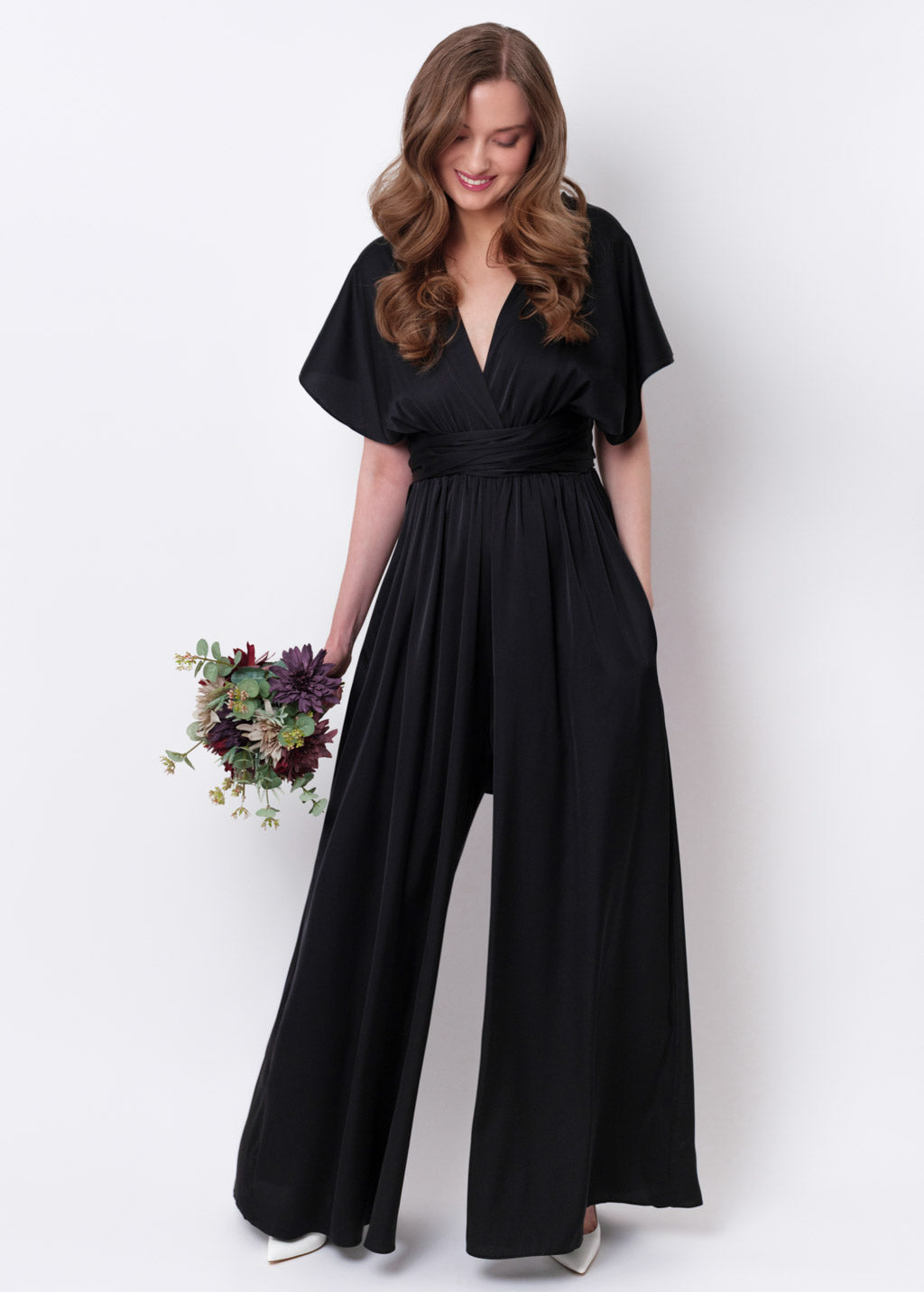 Black silk infinity jumpsuit