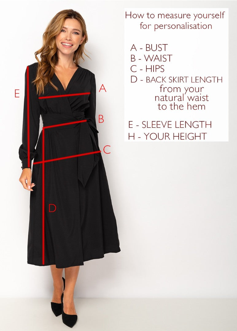 Dark green midi wrap dress