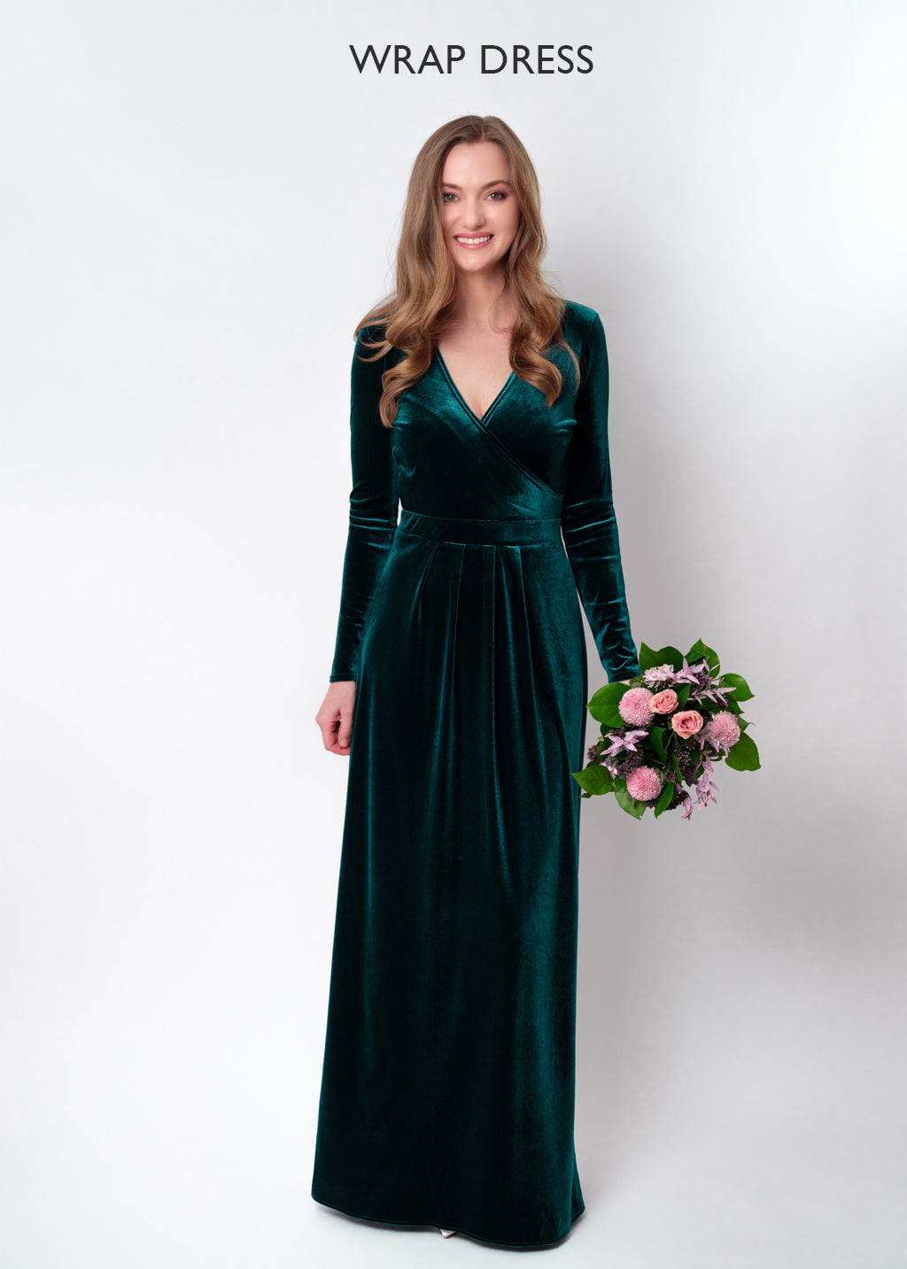 Navy blue velvet slit dress