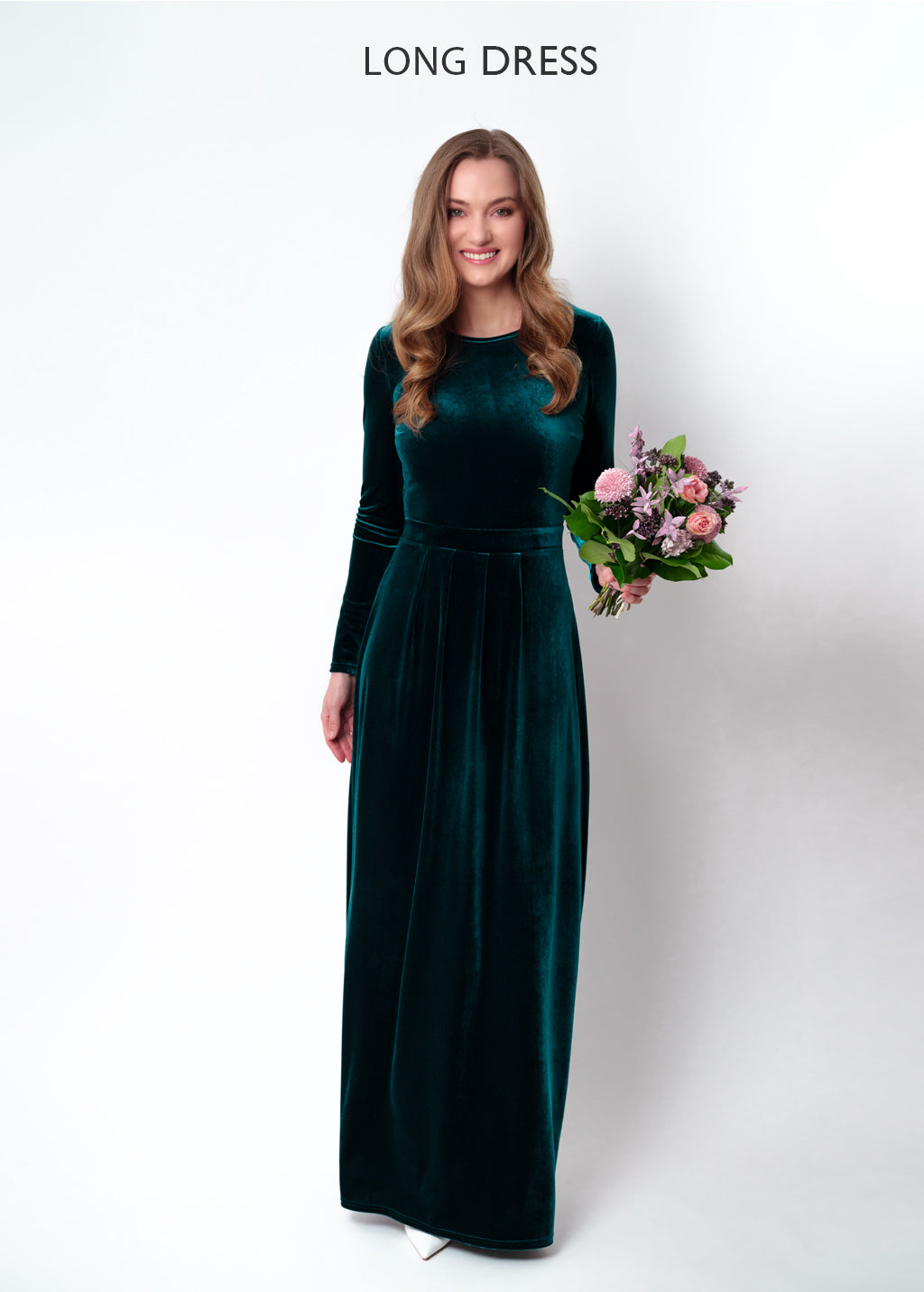 Aqua blue velvet slit dress