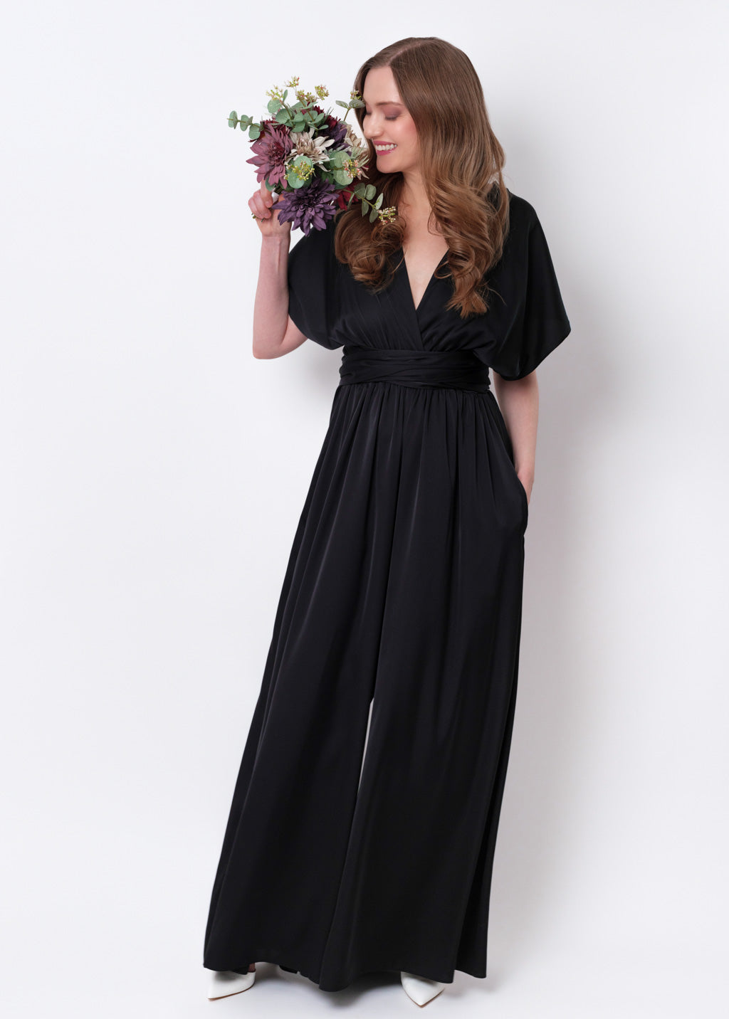 Black silk infinity jumpsuit
