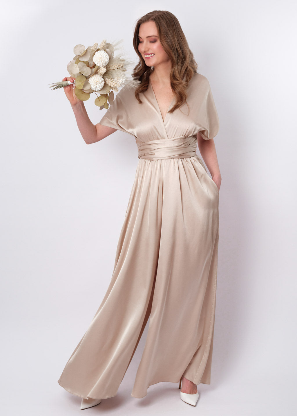 Champagne beige infinity jumpsuit Champagne beige infinity jumpsuit