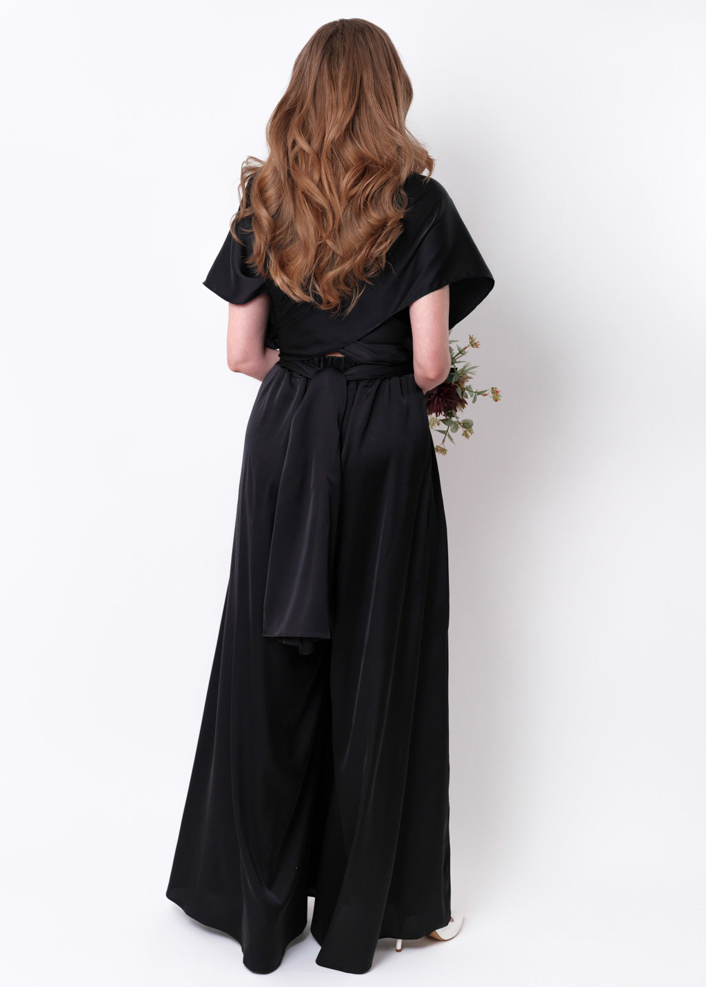 Black silk infinity jumpsuit