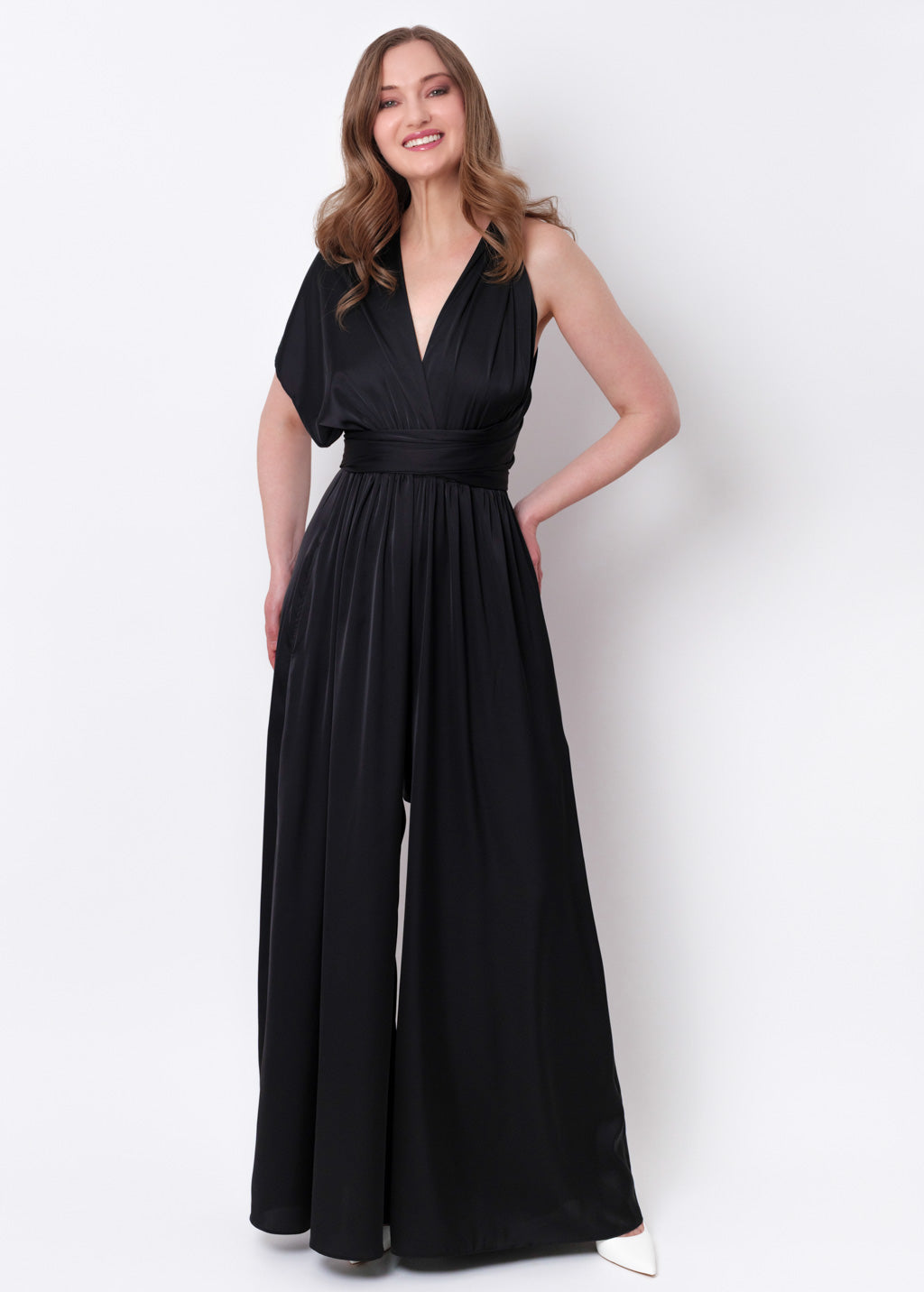 Black silk infinity jumpsuit