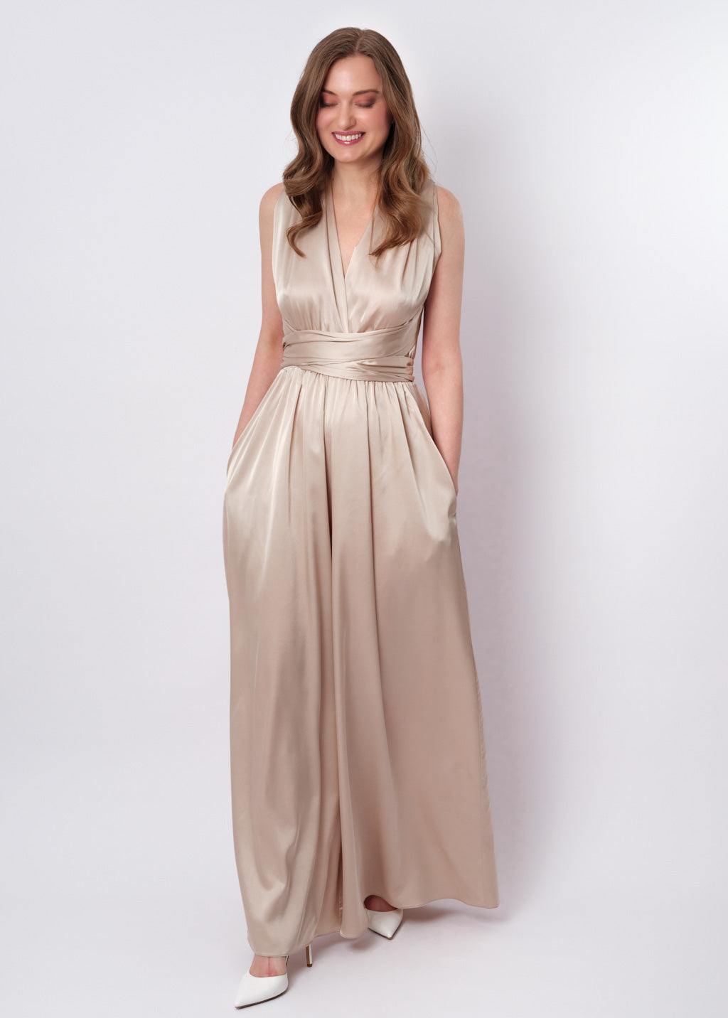 Champagne beige infinity jumpsuit