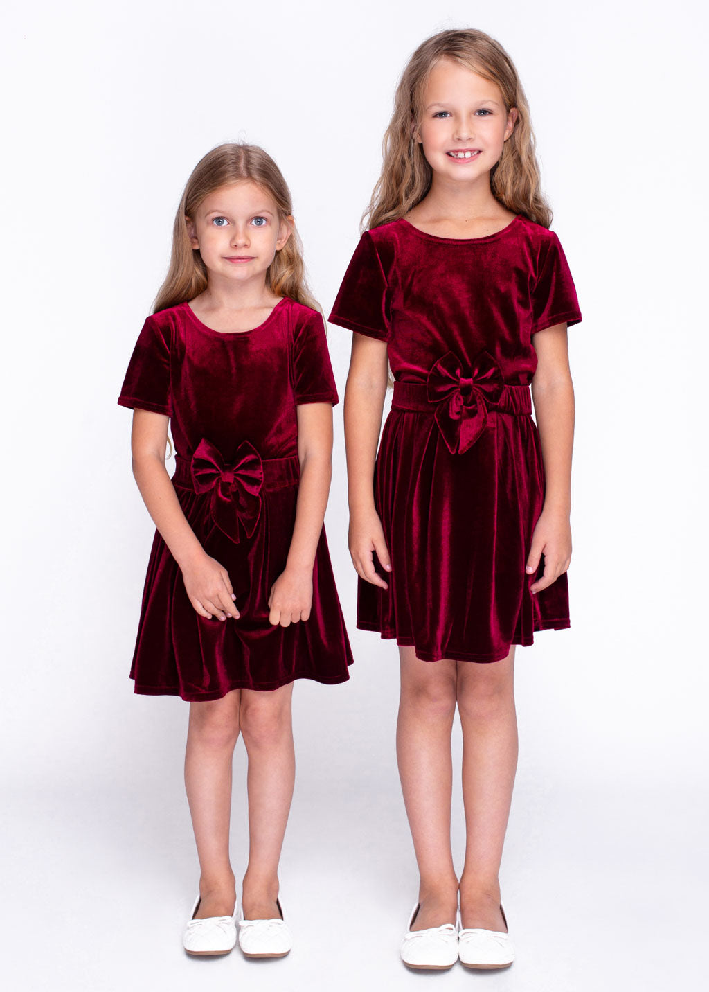 Burgundy girl velvet dresses