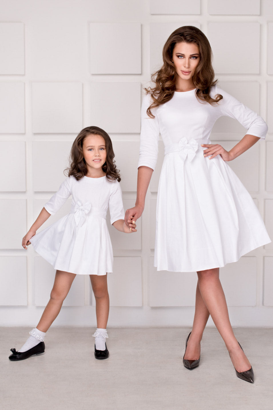 Mommy and me white cotton girl dress