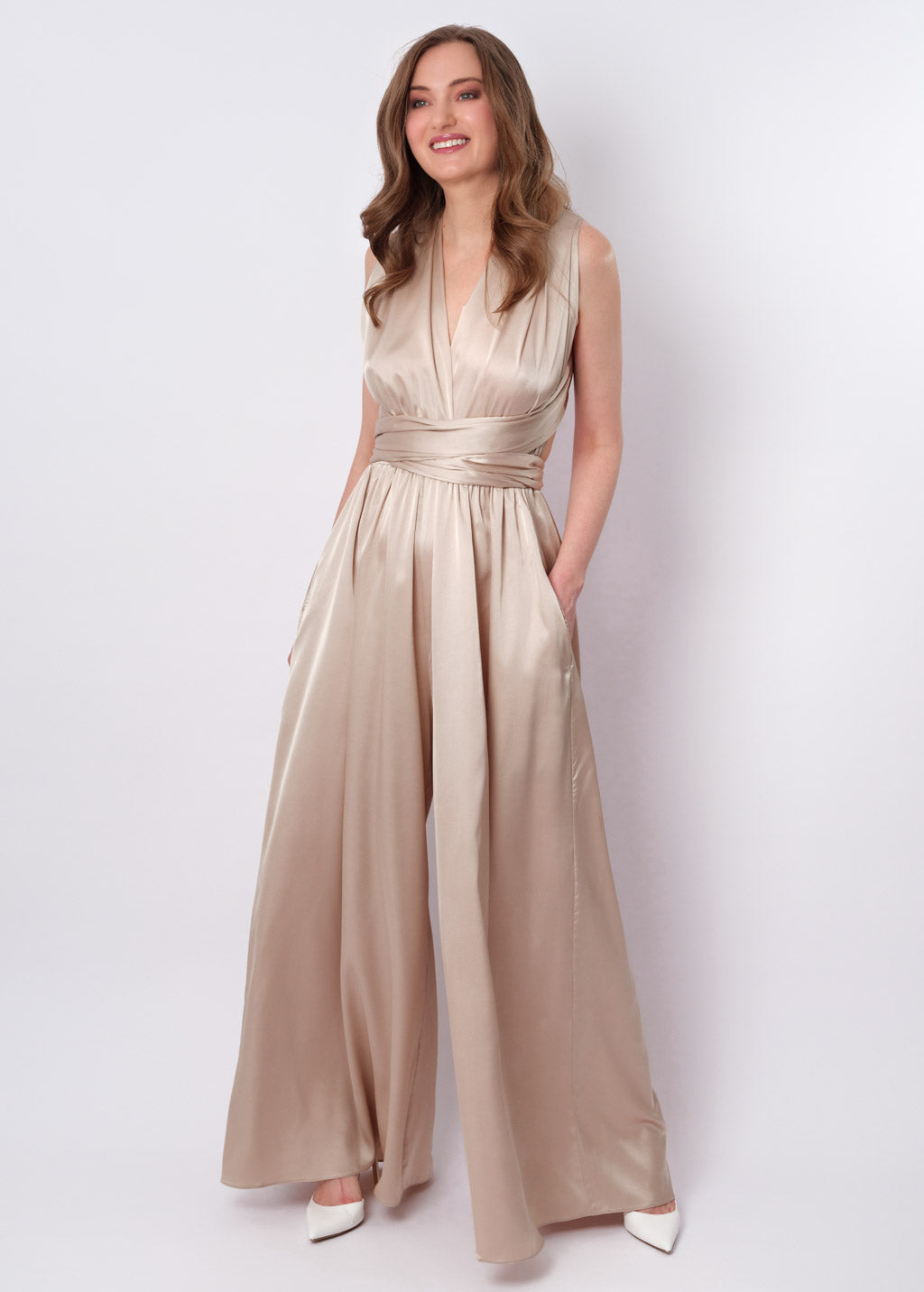 Champagne beige infinity jumpsuit