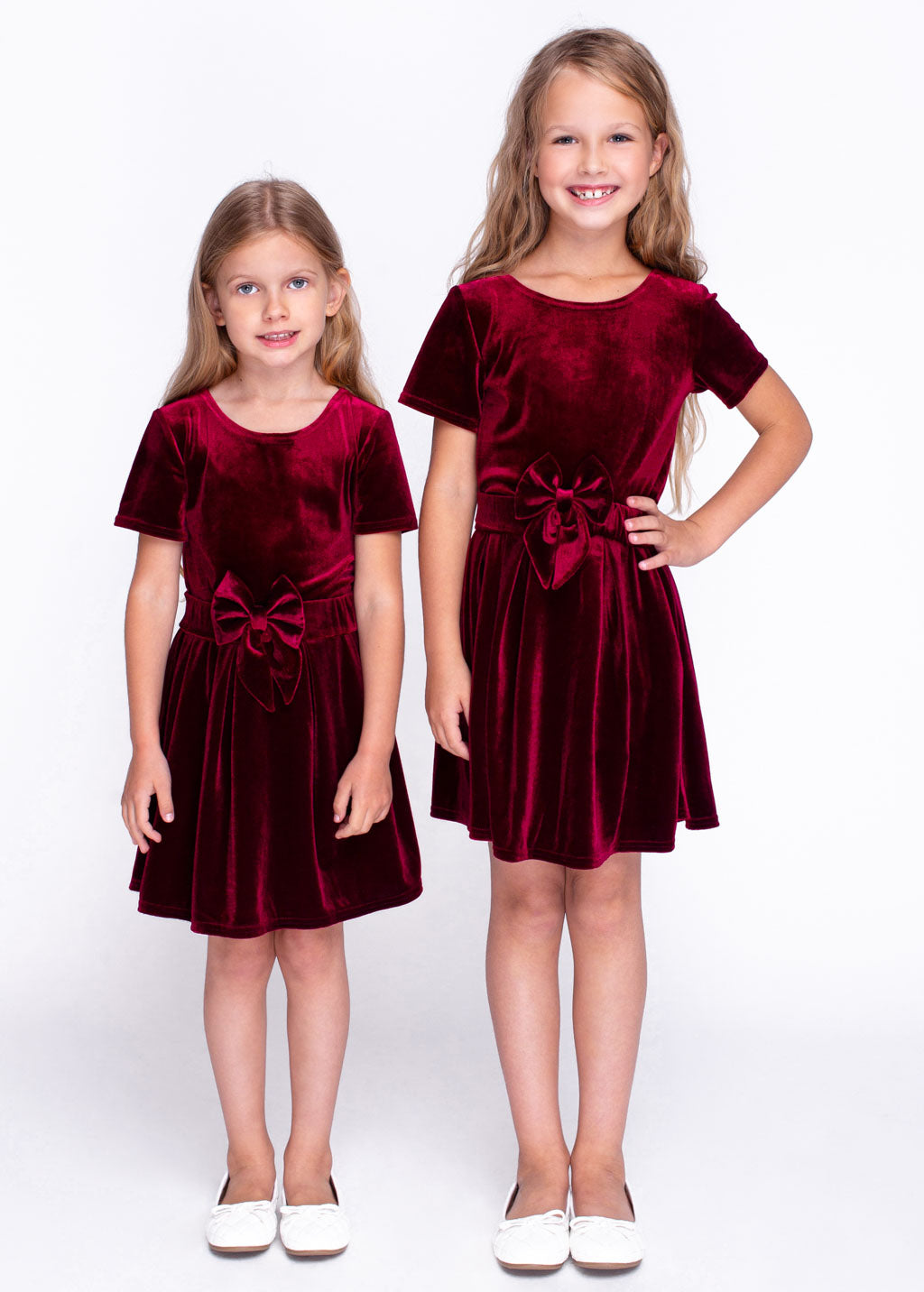 Burgundy girl velvet dresses