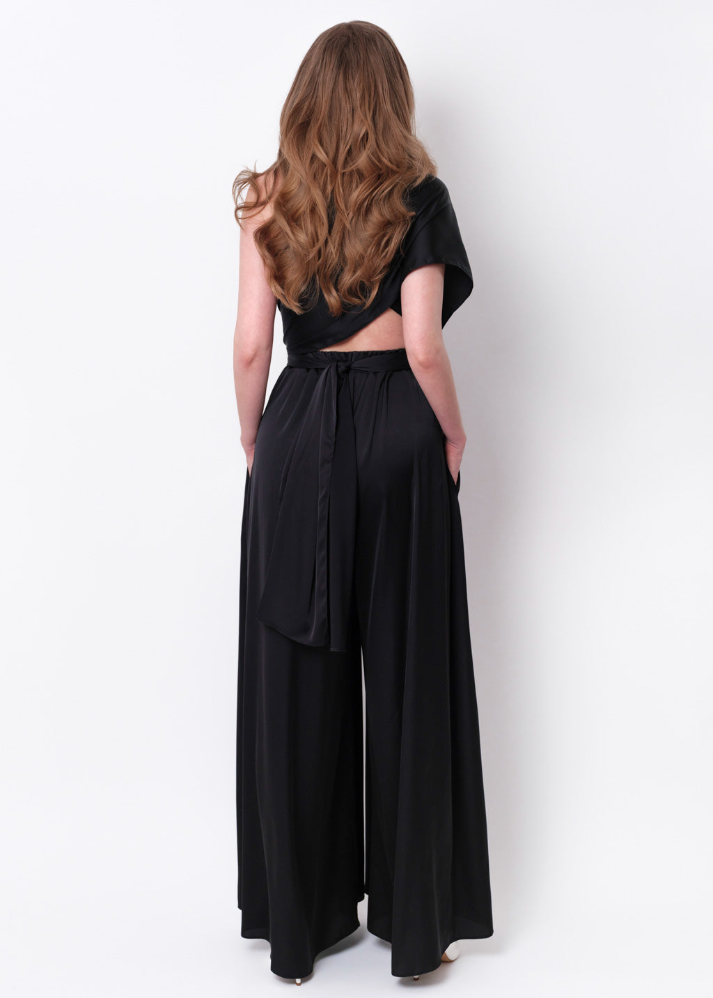 Black silk infinity jumpsuit