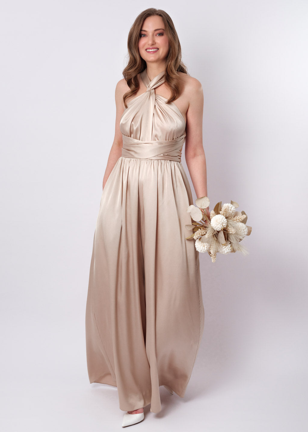 Champagne beige infinity jumpsuit