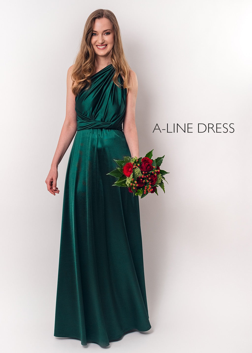 Navy blue luxury satin infinity dress or jumpsuit