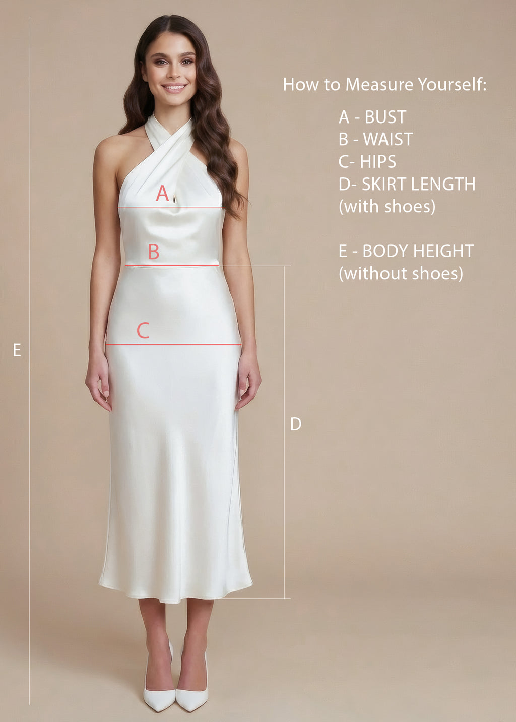 Ivory Silk Halter Wedding Midi Dress