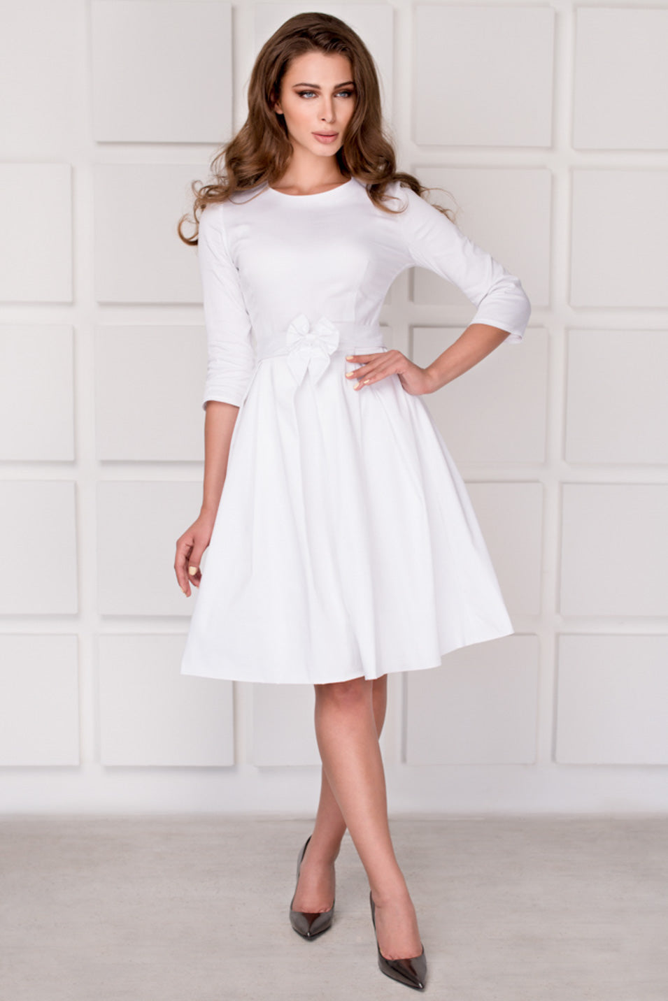 Mommy and me white cotton adult dress