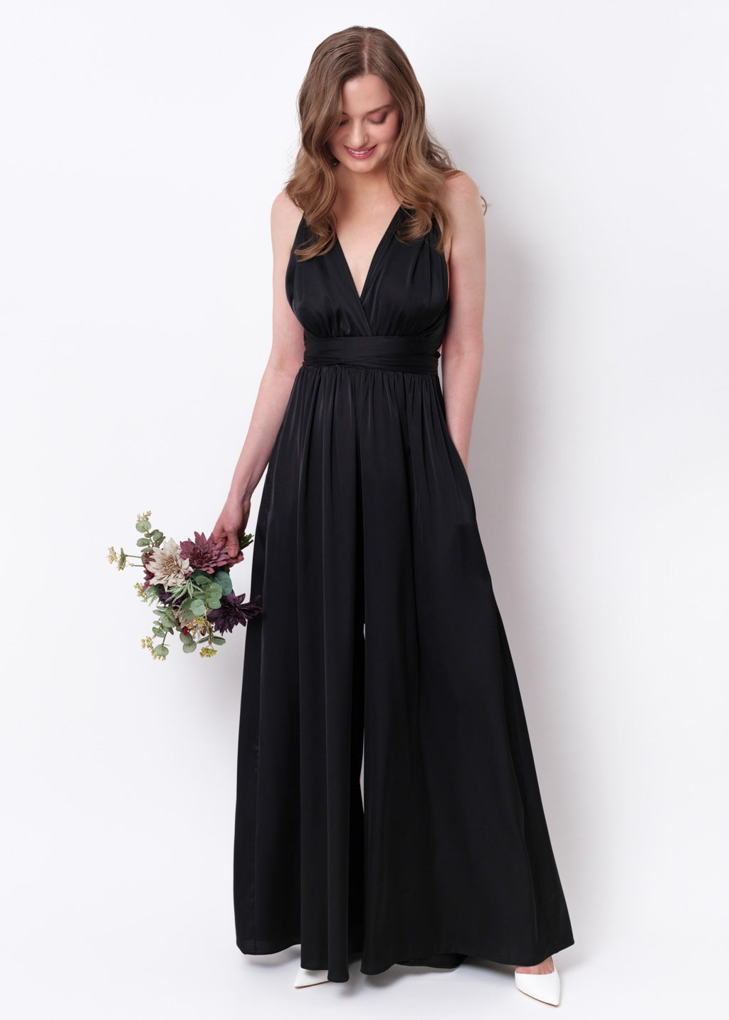 Black silk infinity jumpsuit