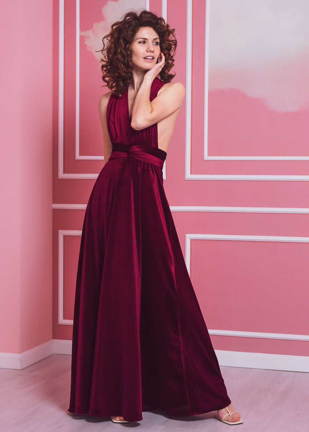 Burgundy long infinity dress