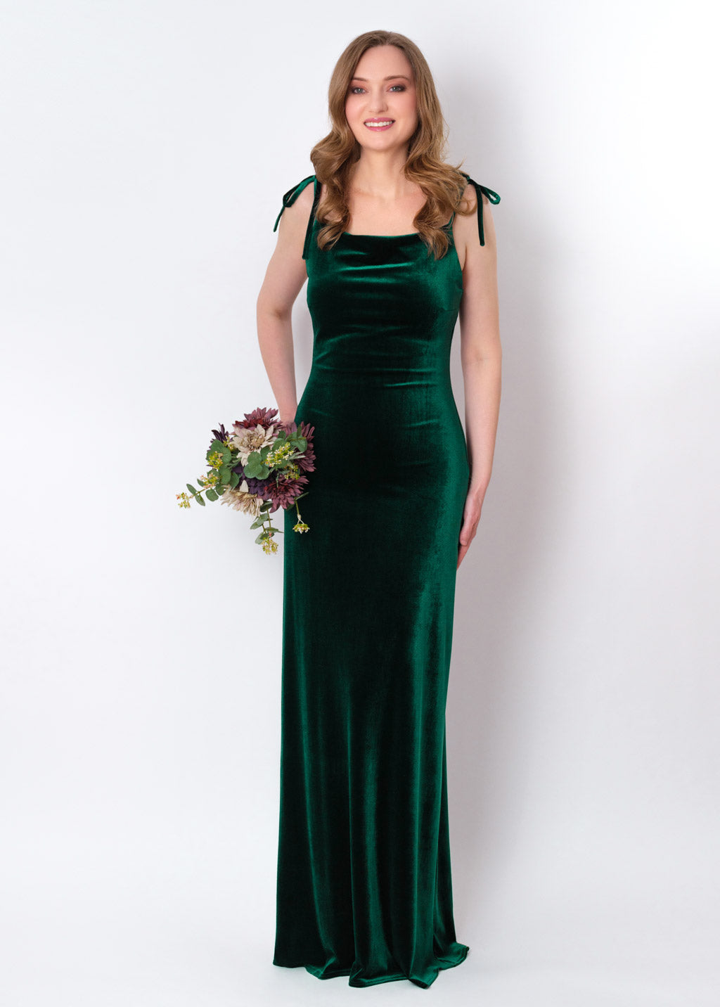 Emerald green slip velvet bodycon long dress