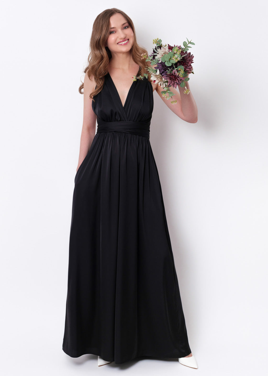 Black silk infinity jumpsuit