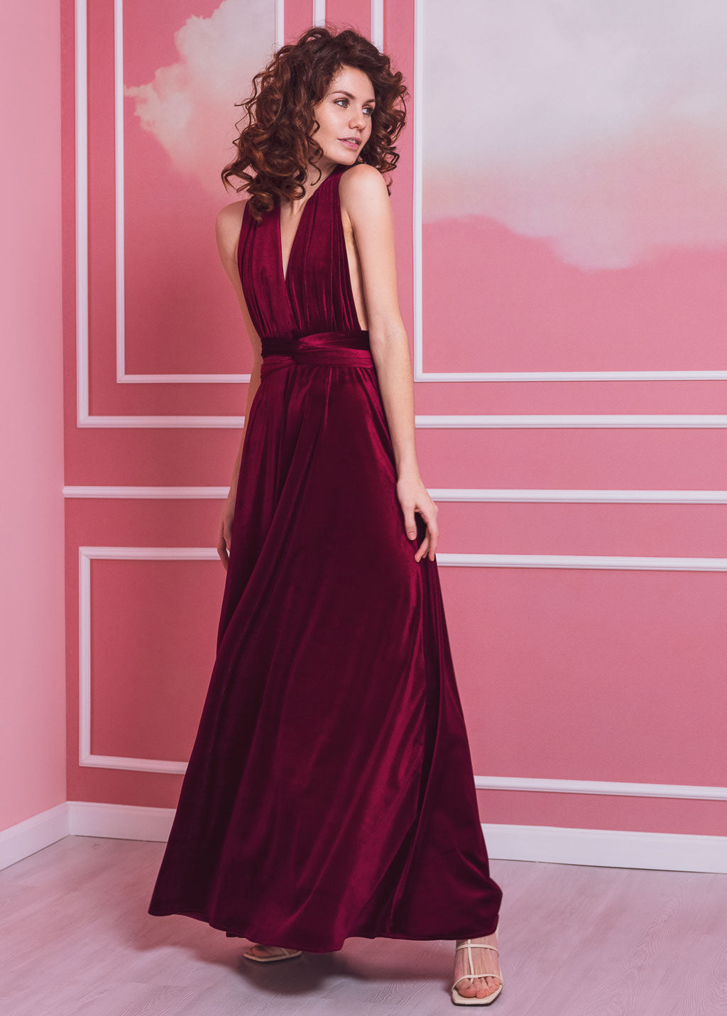 Burgundy long infinity dress