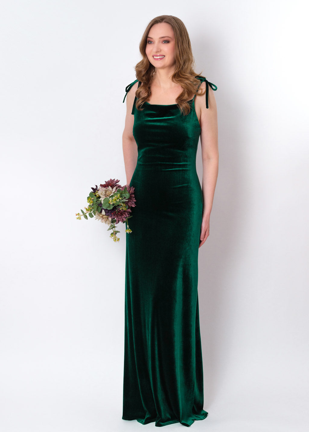 Emerald green slip velvet bodycon long dress