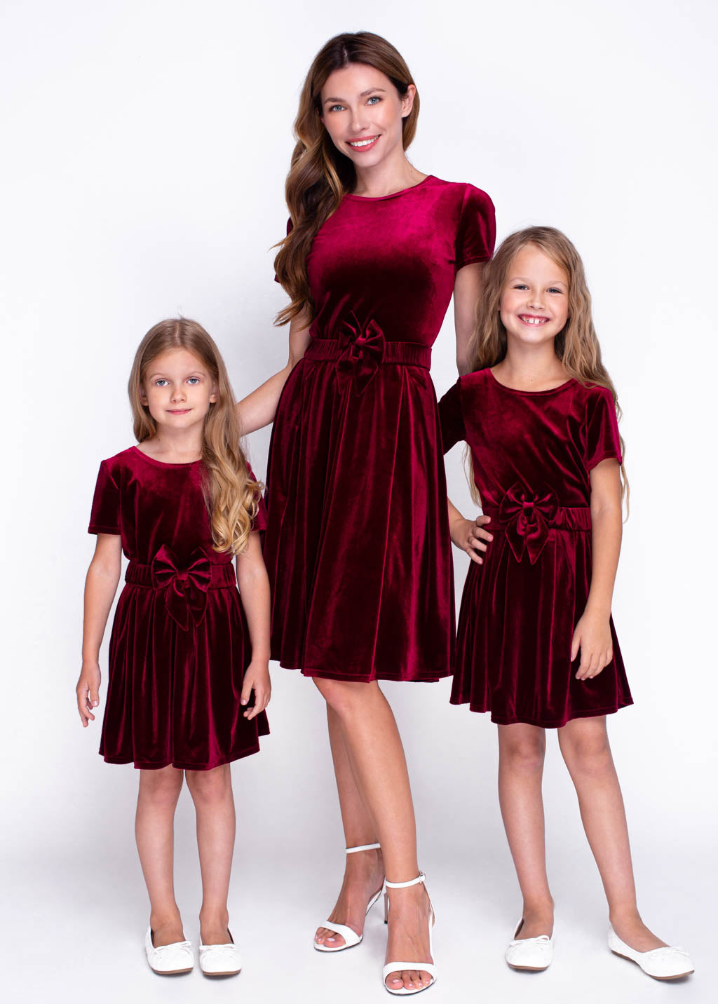 Burgundy girl velvet dresses