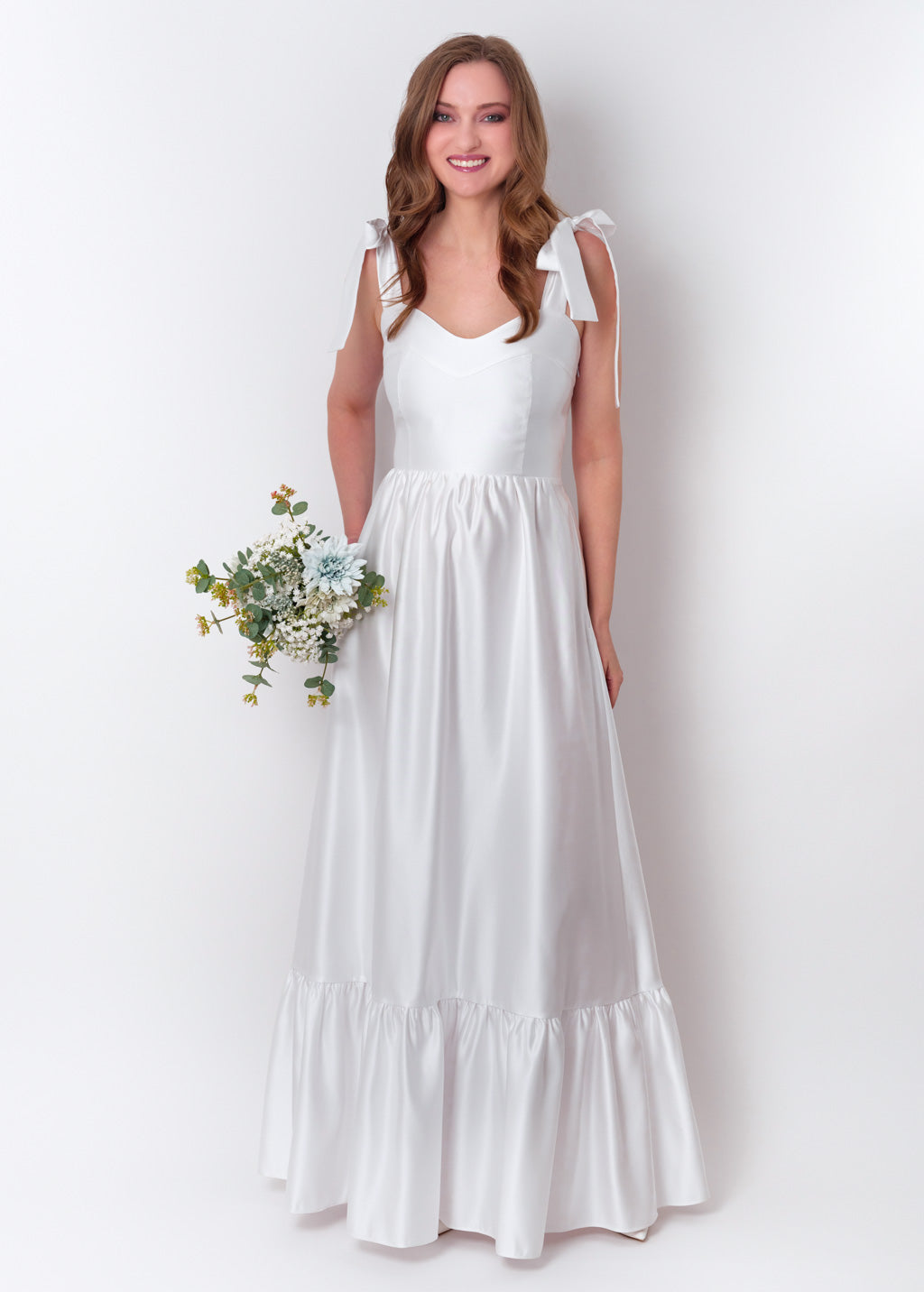 White long satin dress