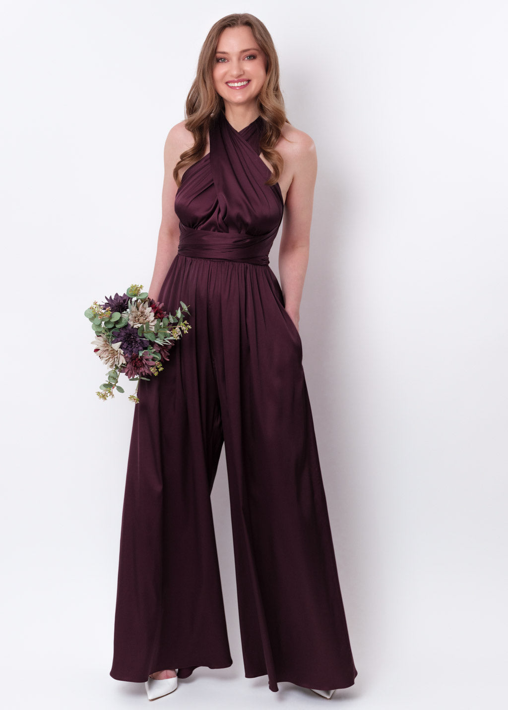 Dark burgundy infinity jumpsuit