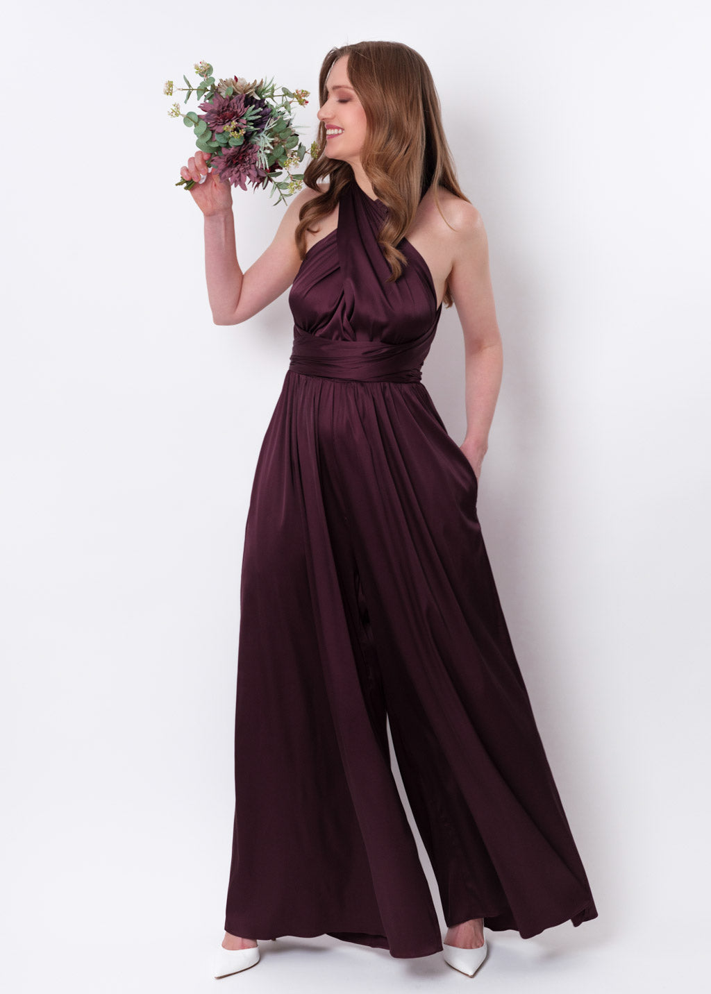 Dark burgundy infinity jumpsuit