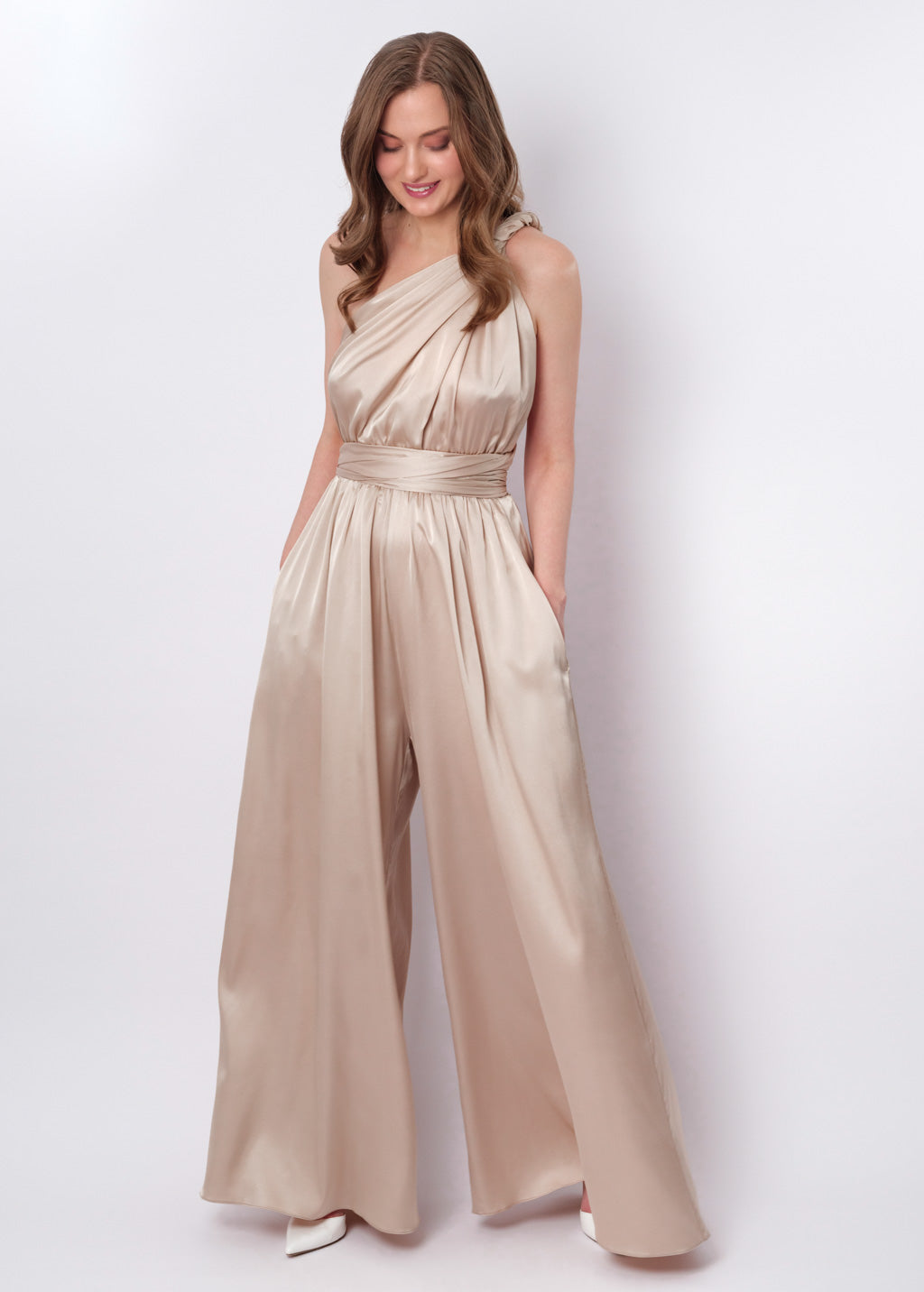 Champagne beige infinity jumpsuit