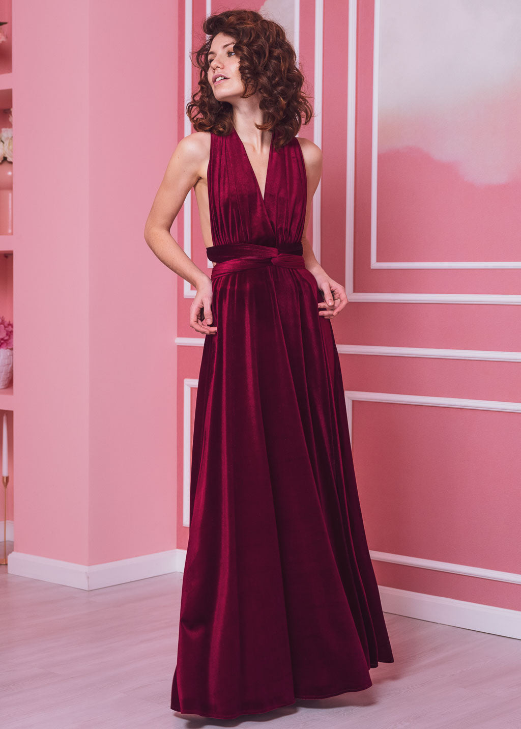 Burgundy long infinity dress
