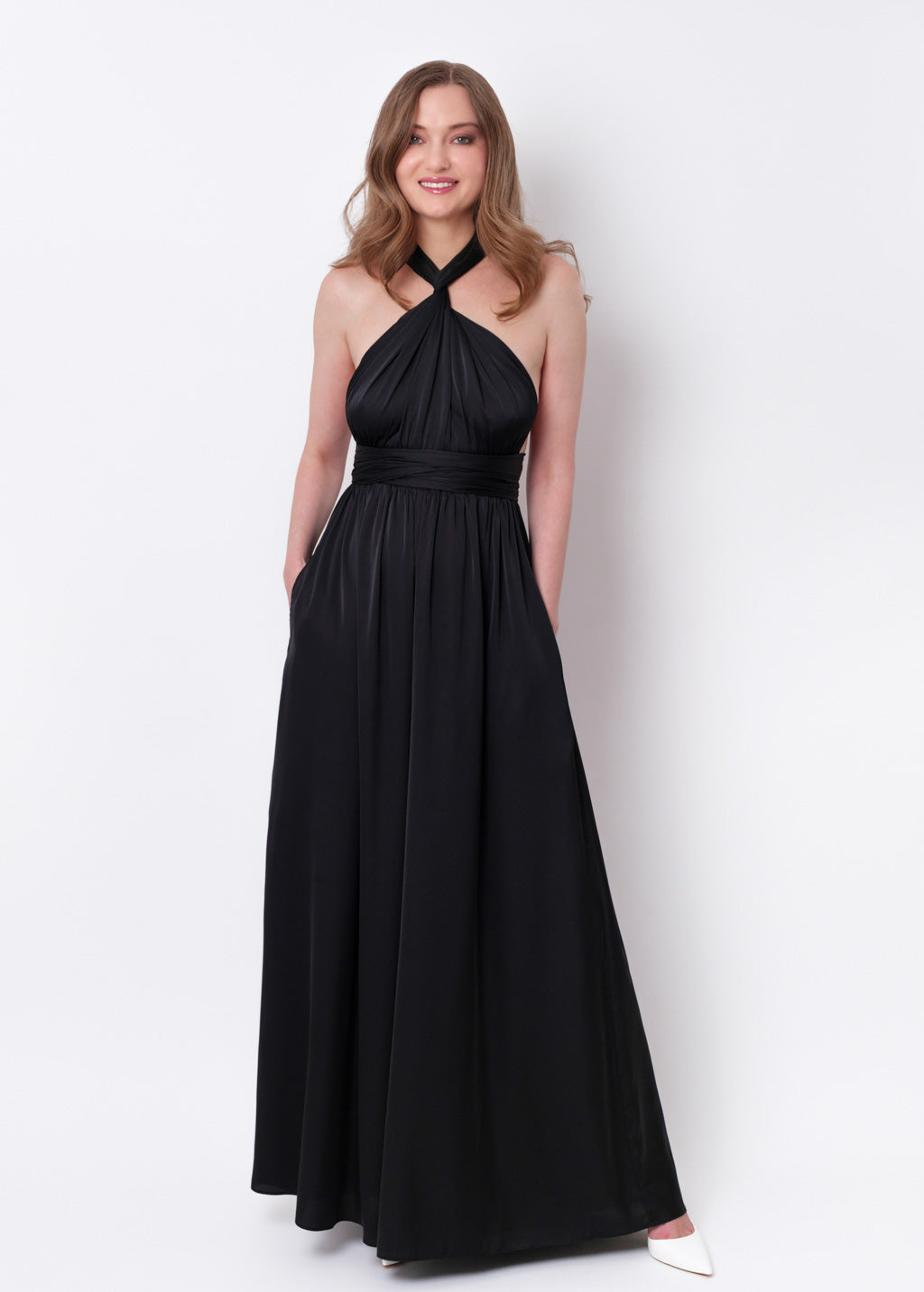 Black silk infinity jumpsuit