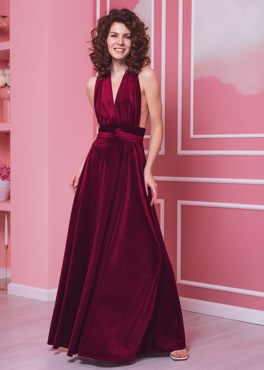 Burgundy long infinity dress