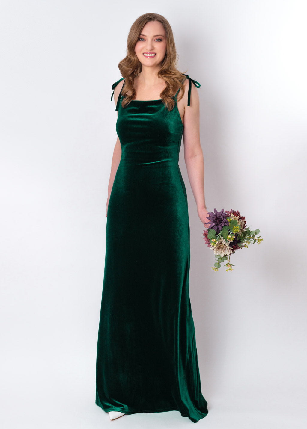 Emerald green slip velvet bodycon long dress