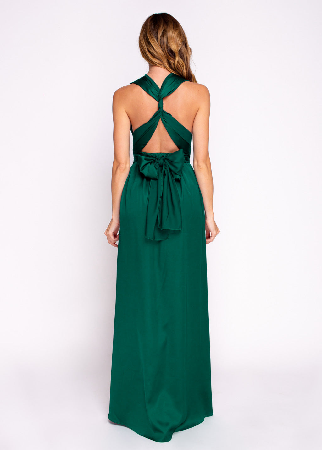 Dark green silk infinity adult dress