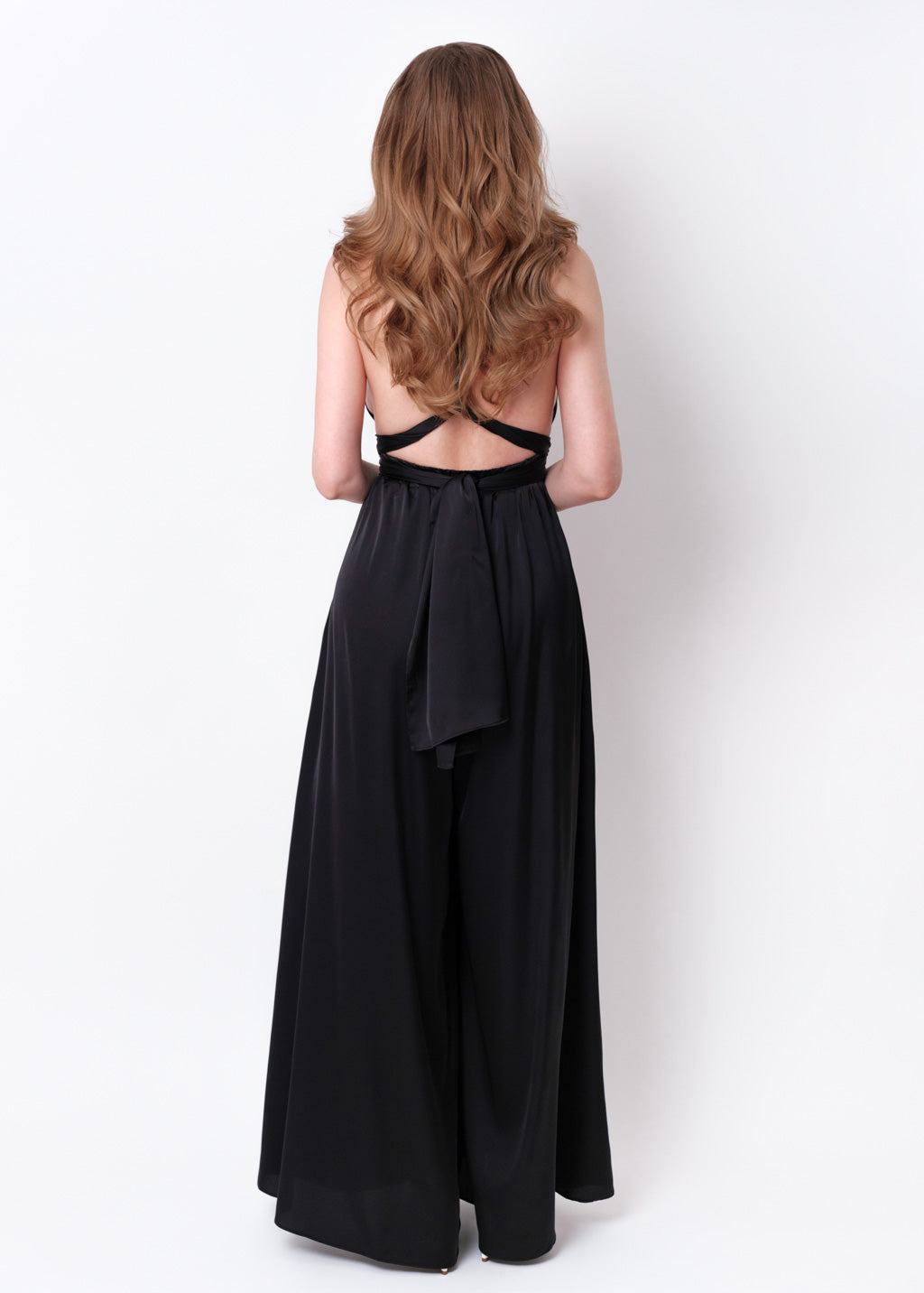 Black silk infinity jumpsuit