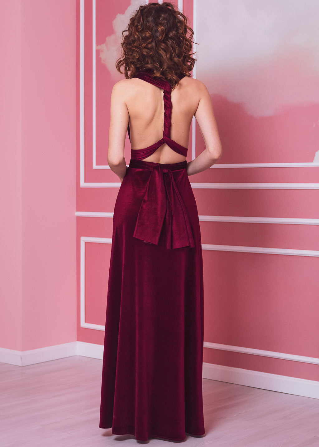 Burgundy long infinity dress