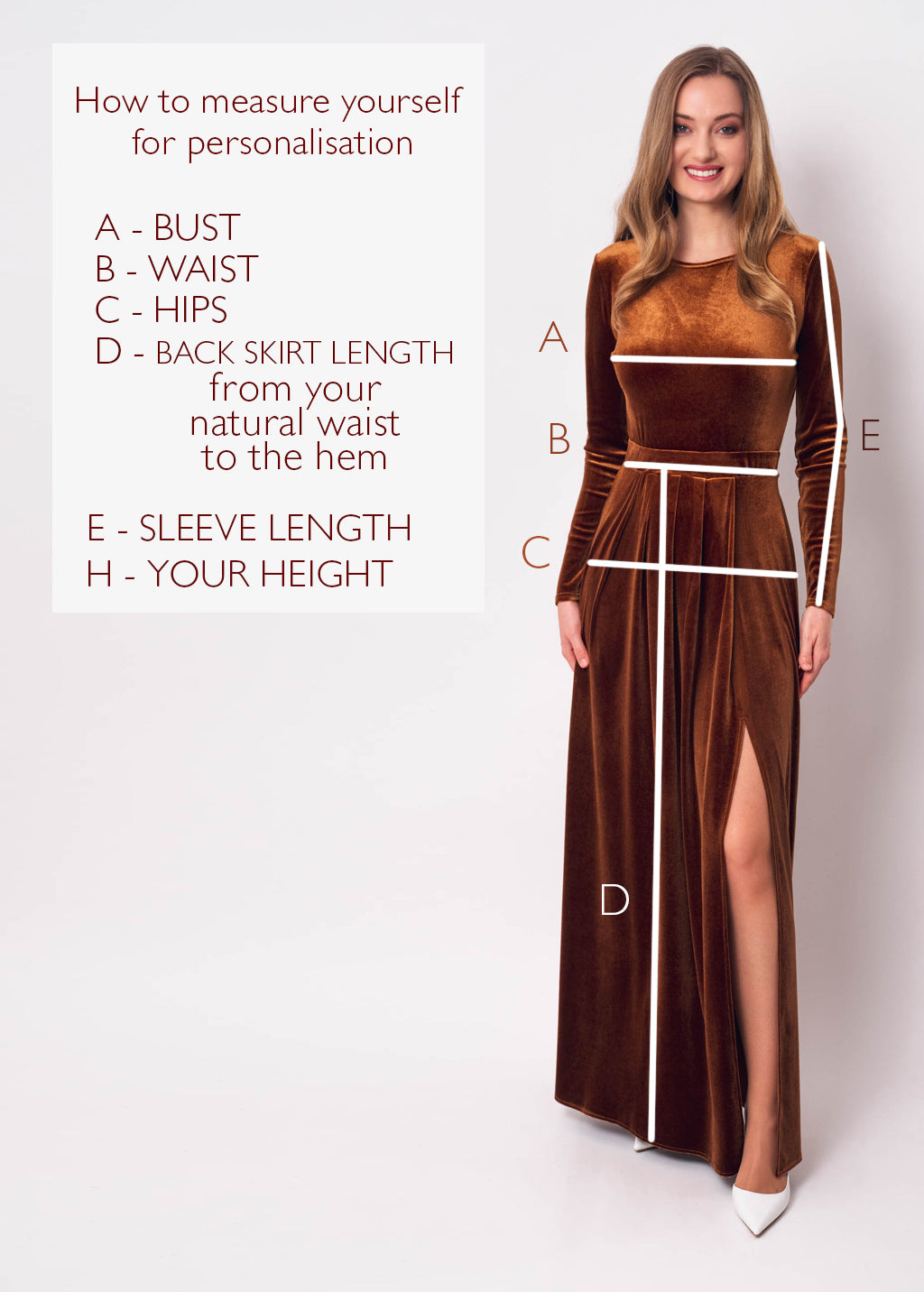 Rust orange velvet long dress