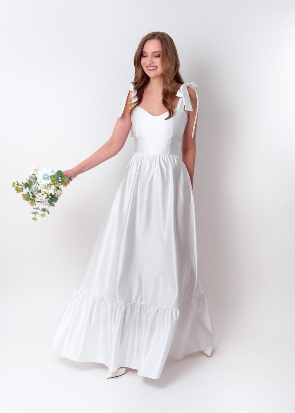 White long satin dress